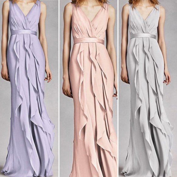 ✨💃👰🤵 White by Vera Wang V-Neck Wrapped Bodice Dress - Picture 16 of 16